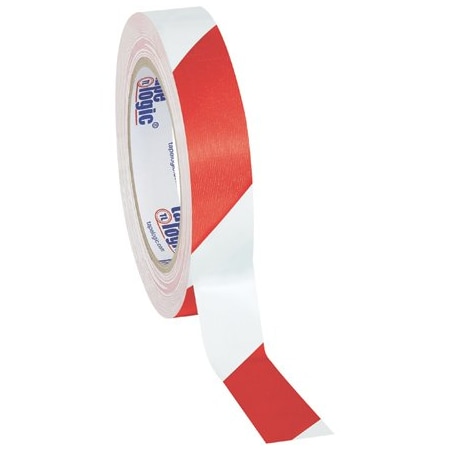 Tape Logic 1'' x 36 yds. Red/White Tape Logic Striped Vinyl Safety Tape, 3PK T91363PKRW